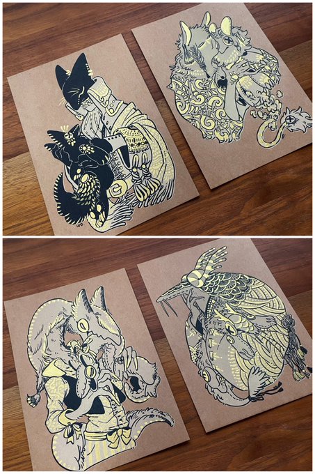 着色原画。印刷のポストカードに手塗りで色がつけてありますっ。色味は2パターン。写真では 分かり難いのが申し訳ない...!
#デザフェス55 