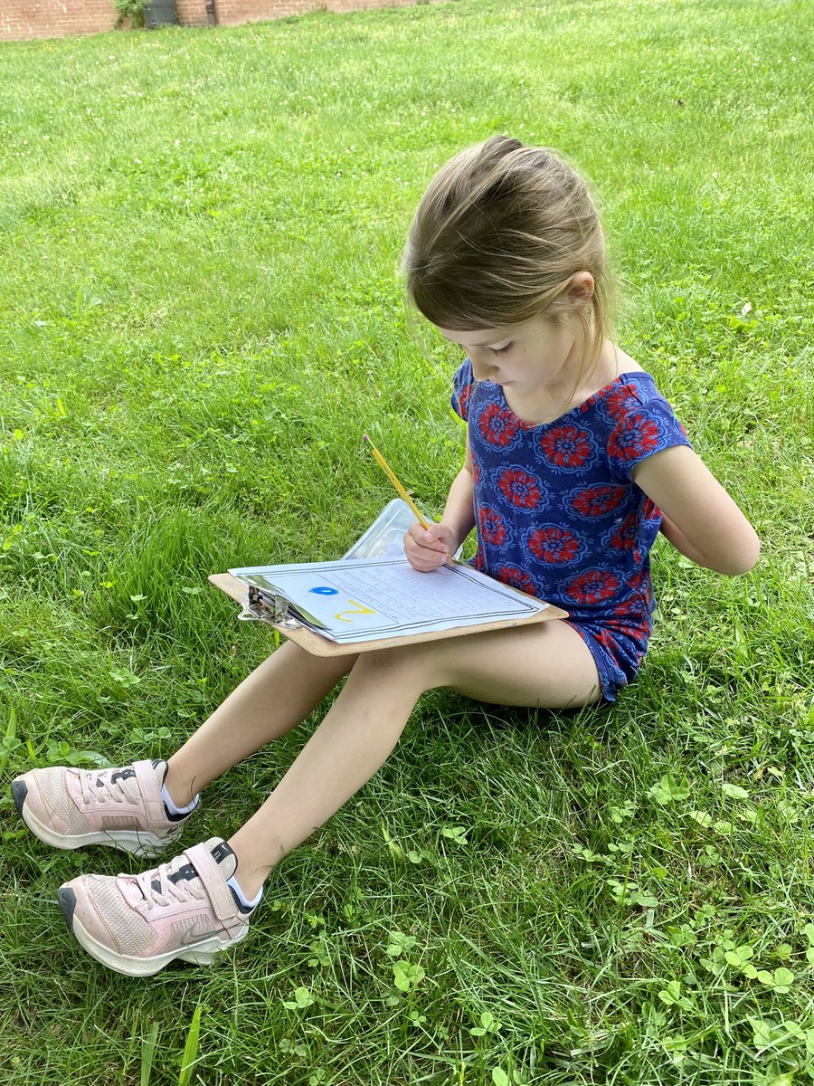 RachelGrade1's tweet photo. Writing our fiction stories outside and enjoying the weather. ☀️✏️ https://t.co/oKQPXqwIgD