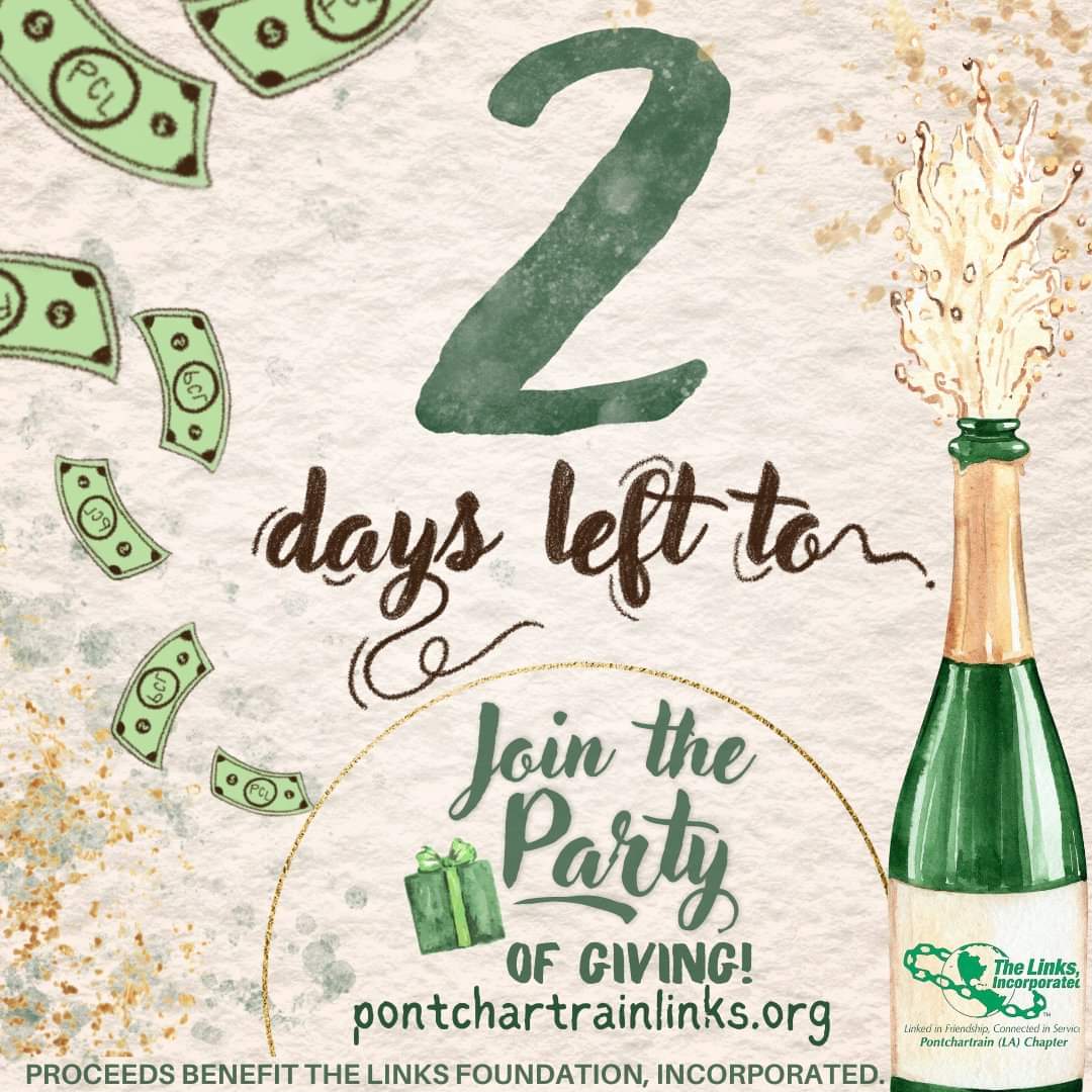 Pontchartrain Links (@pclinksinc) on Twitter photo The excitement is building! We are only 2 days away from our first Pontchartrain Day of Giving. You have 24 hours to give a monetary donation to help build an even stronger community.
Remember giving at least a $25 monetary donation gets you an invitation. <a href="/mayorcantrell/">Mayor LaToya Cantrell</a> The excitement is building! We are only 2 days away from our first Pontchartrain Day of Giving. You have 24 hours to give a monetary donation to help build an even stronger community.
Remember giving at least a $25 monetary donation gets you an invitation. <a href="/mayorcantrell/">Mayor LaToya Cantrell</a>