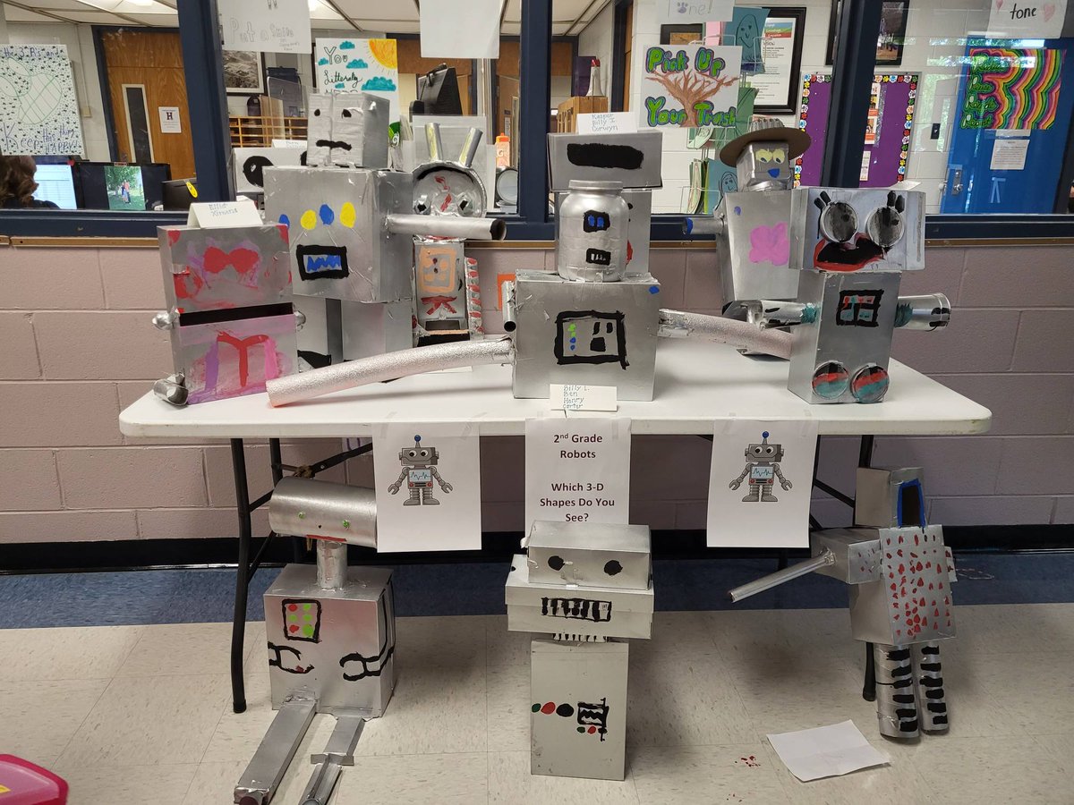2nd Graders made some really cool robots in STEM!