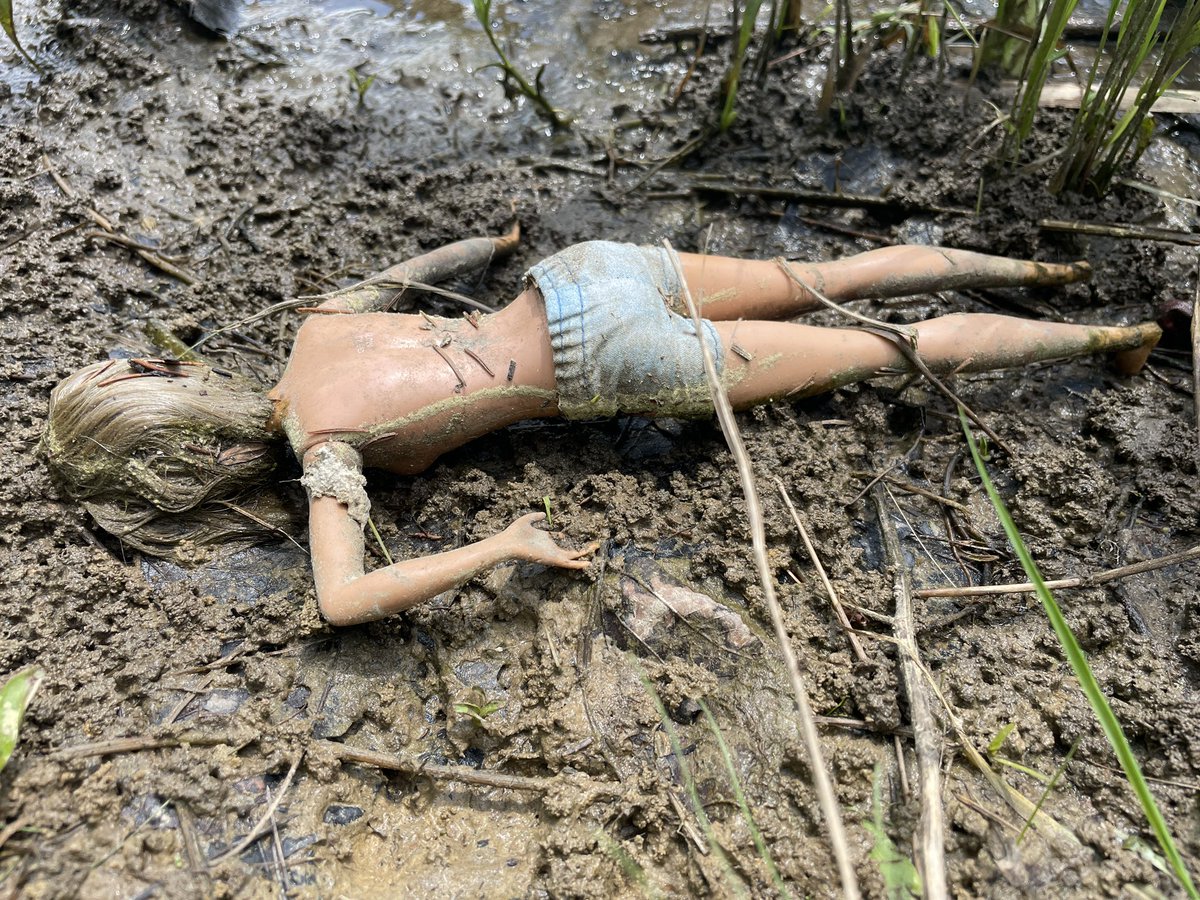 RobSnowhite's tweet photo. #FoundWhileFishing today. Had one snakehead follow my frog then it stopped and my heart sank. I felt defeated like this Barbie. https://t.co/oytLOeC9II