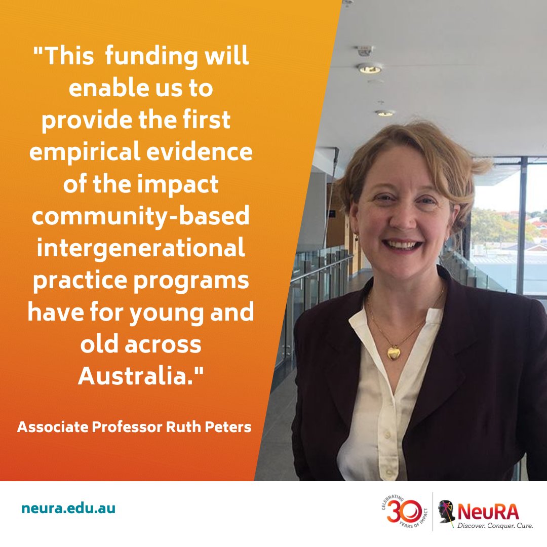 neuraustralia's tweet photo. Congratulations to Associate Professor Ruth Peters for being awarded a $3.7 million NHMRC Clinical Trials &amp; Cohort Studies Grant to investigate the potential for Intergenerational Practice to reduce frailty in older adults and improve school readiness in children.
@ruth_peters_ https://t.co/4UhKWzXxmg