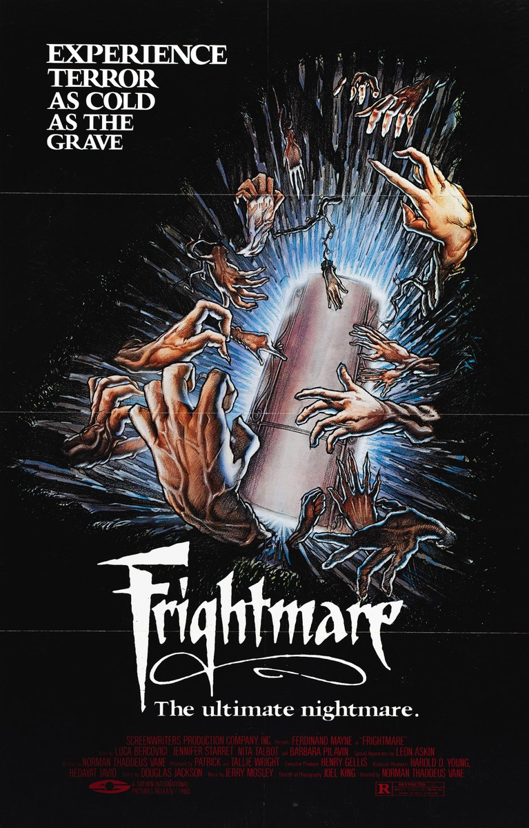 EugWSerra's tweet photo. On September 9, 1983, Frightmare - A.K.A. The Horror Star - was released! #Frightmare #TheHorrorStar #JeffreyCombs #FerdyMayne #LucaBercovici
#JenniferStarrett #NitaTalbot
#BarbaraPilavin #ScottThomson #LeonAskin https://t.co/WZ4p8gr6SJ