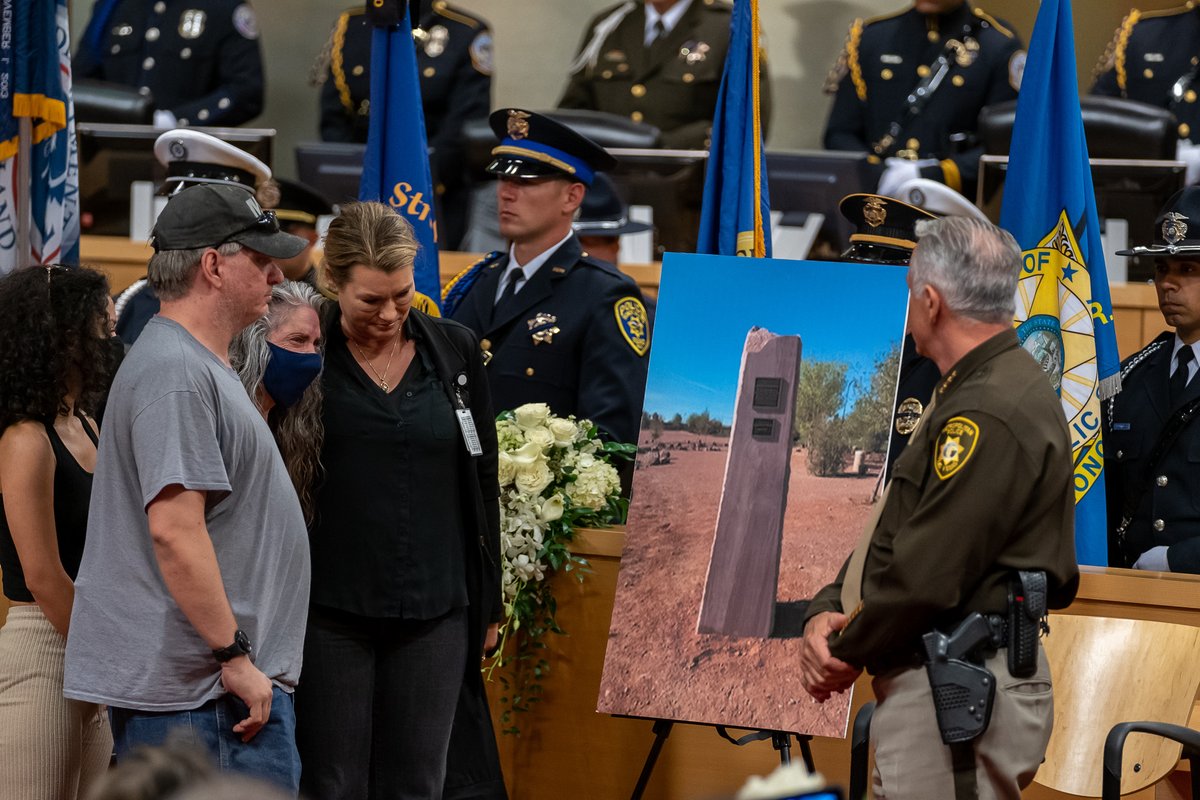 We honor the lives of those who have paid the ultimate price for protecting their community. The Southern Nevada Law Enforcement Memorial was held tonight at <a href="/CityOfLasVegas/">City of Las Vegas</a>.  
We 
       will 
              never 
                         forget

ever.