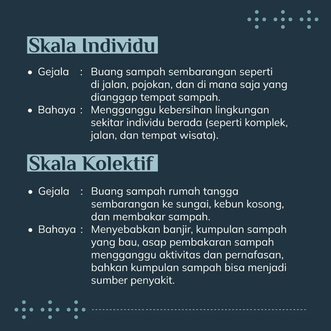 thewilxon's tweet photo. Kita harus lebih bijak mengelola sampah, karena setiap harinya kita menghasilkan sampah

@lpdp_ri
#LPDP #PK186 #JenggalaSamudra #BersamaBangunNegeri #DiriUntukNegeri #AkuPastiMengabdi #SDMUnggulIndonesiaMaju #SatuDekadeLPDPSemakinBerintgritas #KampanyeSosial https://t.co/aRWaUDMilC