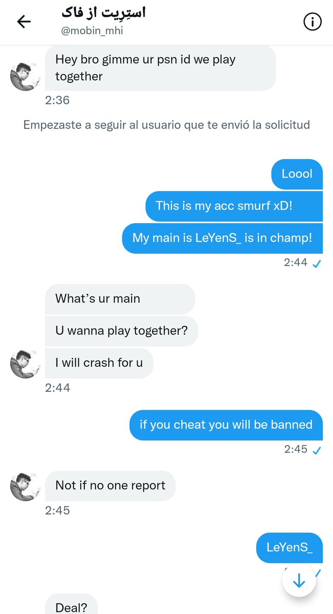 LeYenS2's tweet photo. Ahora el tío me está intentando comprar para que no sea baneado por ubi me dice de jugar y me tirará todas las partidas IMPRESIONANTE https://t.co/HLsF9SjLD7