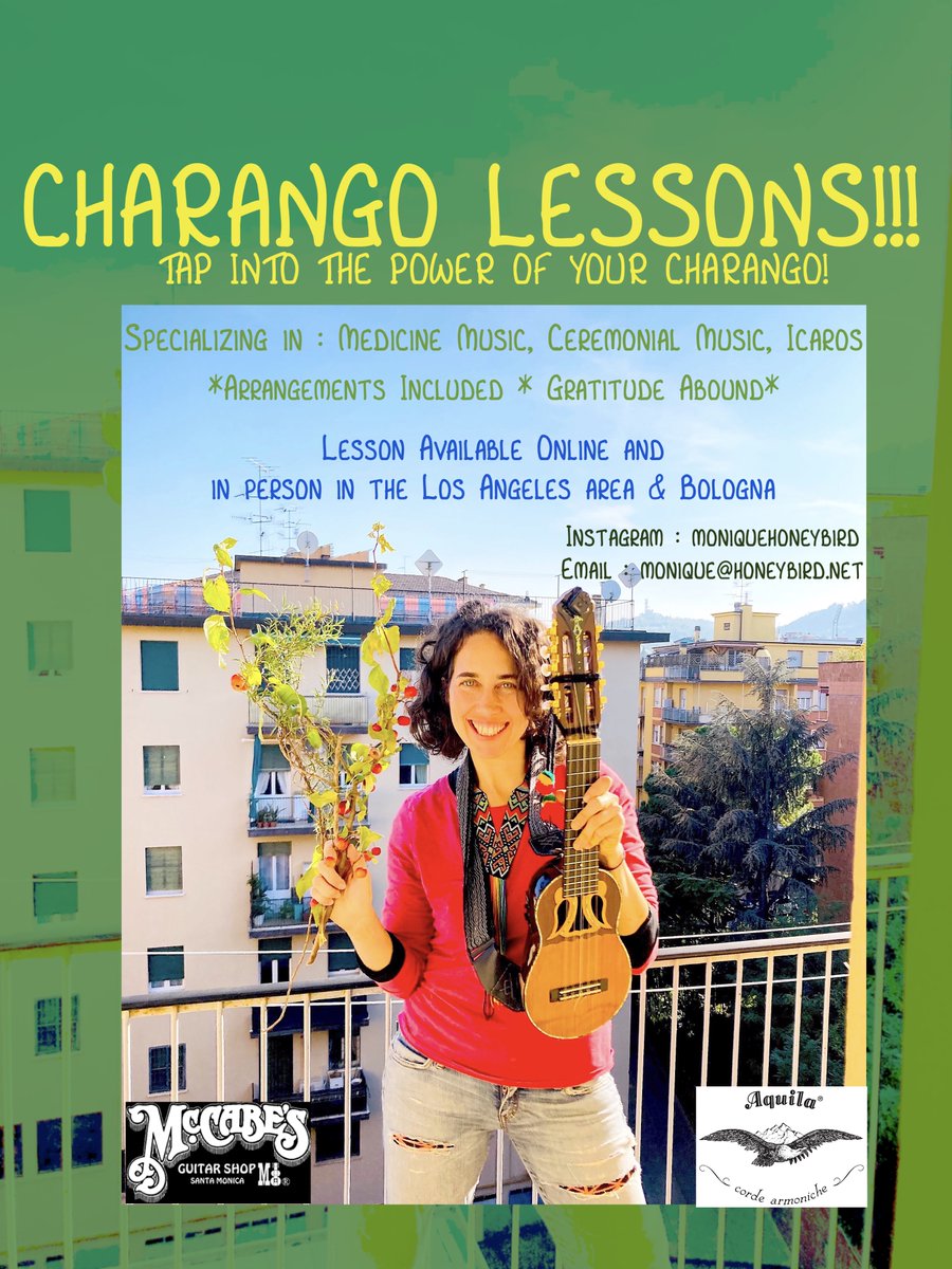 honeybirdie's tweet photo. CHARANGO LESSONS available worldwide ONLINE and in person in Los Angeles and Bologna! #charango #zoom #charanguista #charangoteacher #charangomusic  #aquilastrings #mccabesguitarshop #losangeles #bologna #musicamedicina #ceremonialmusic #10strings #charangoislove https://t.co/jjeIwlvn5c