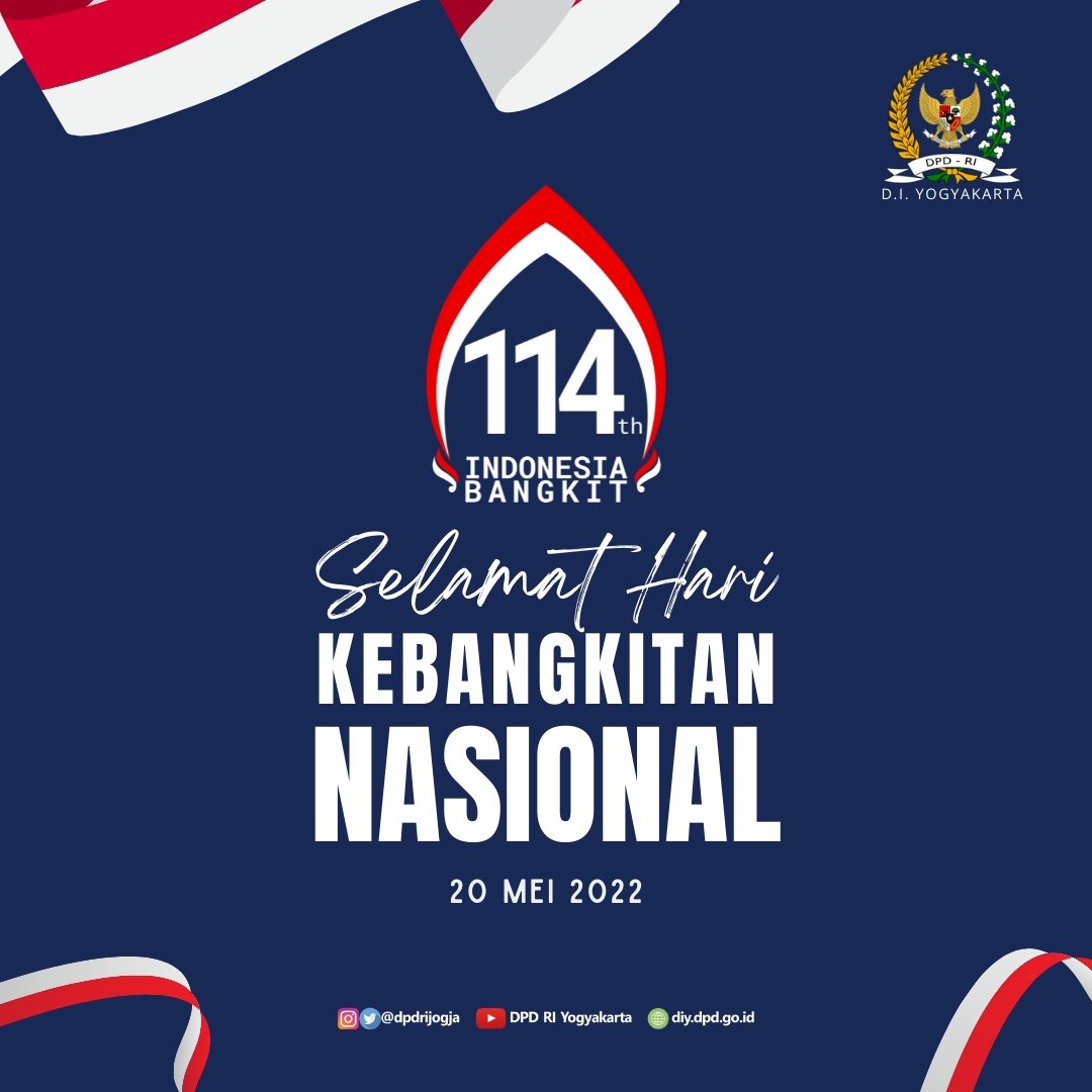 Ayo Bangkit Bersama! 
Hari Kebangkitan Nasional menjadi momentum kita untuk bersama-sama bersatu, bersinergi, dan berkarya membangun negeri.

#HariKebangkitanNasional
#dpdri #dpdridiy