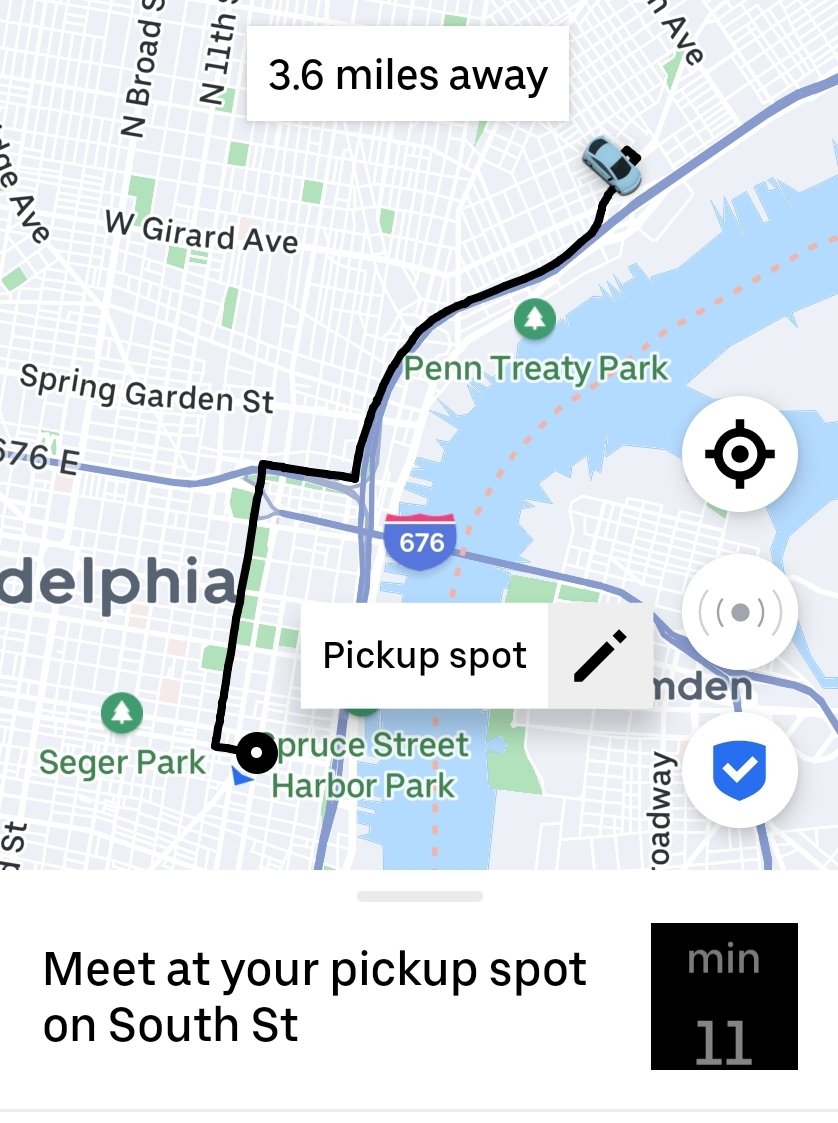 Rev_Enforcer's tweet photo. He teleported even further away! 🤣 @Uber @Uber_Support #Uber #UberProblems https://t.co/eqvhh9IH6w