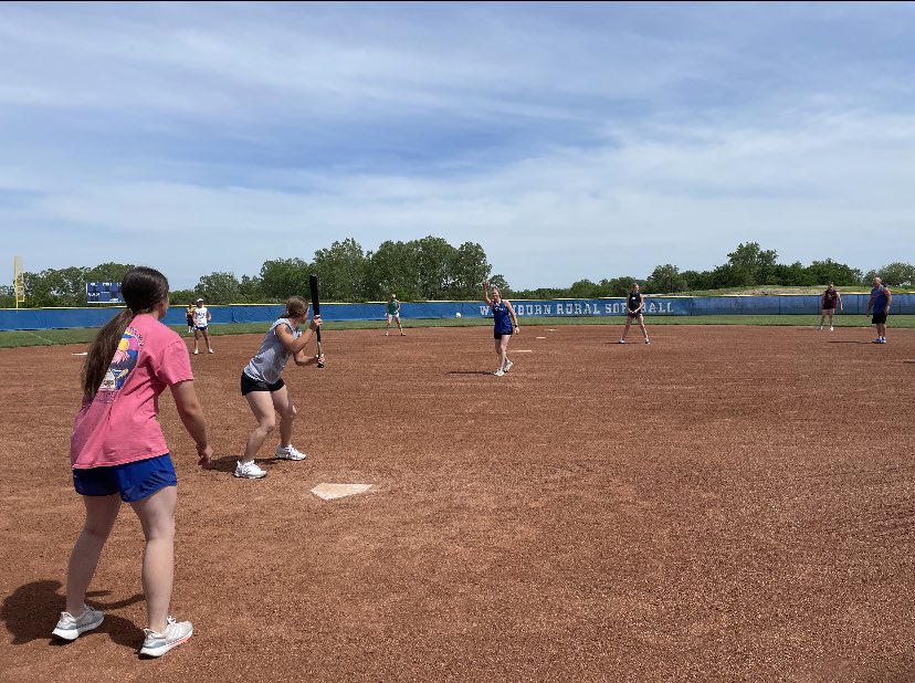 Our seniors ran practice today!! We started with some wiffle ball and ended it with a water balloon fight. Next up is state!