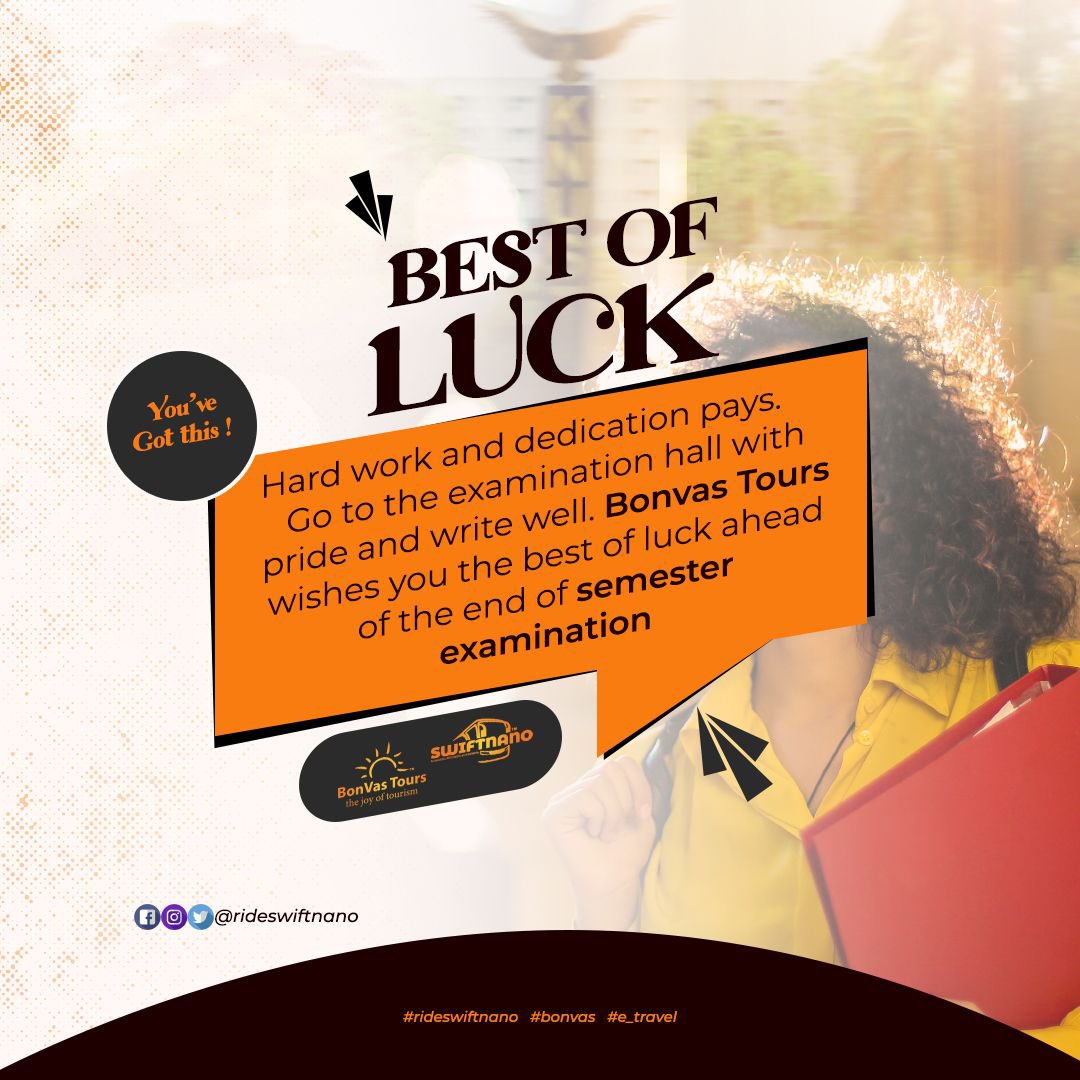 nkobwan's tweet photo. Wishing all KNUST Students the best of Luck in your exam. #Exams #knust #tech #swiftnano #rideswiftnano #Bonvas #NUGS #SRC https://t.co/34wL4LarwW
