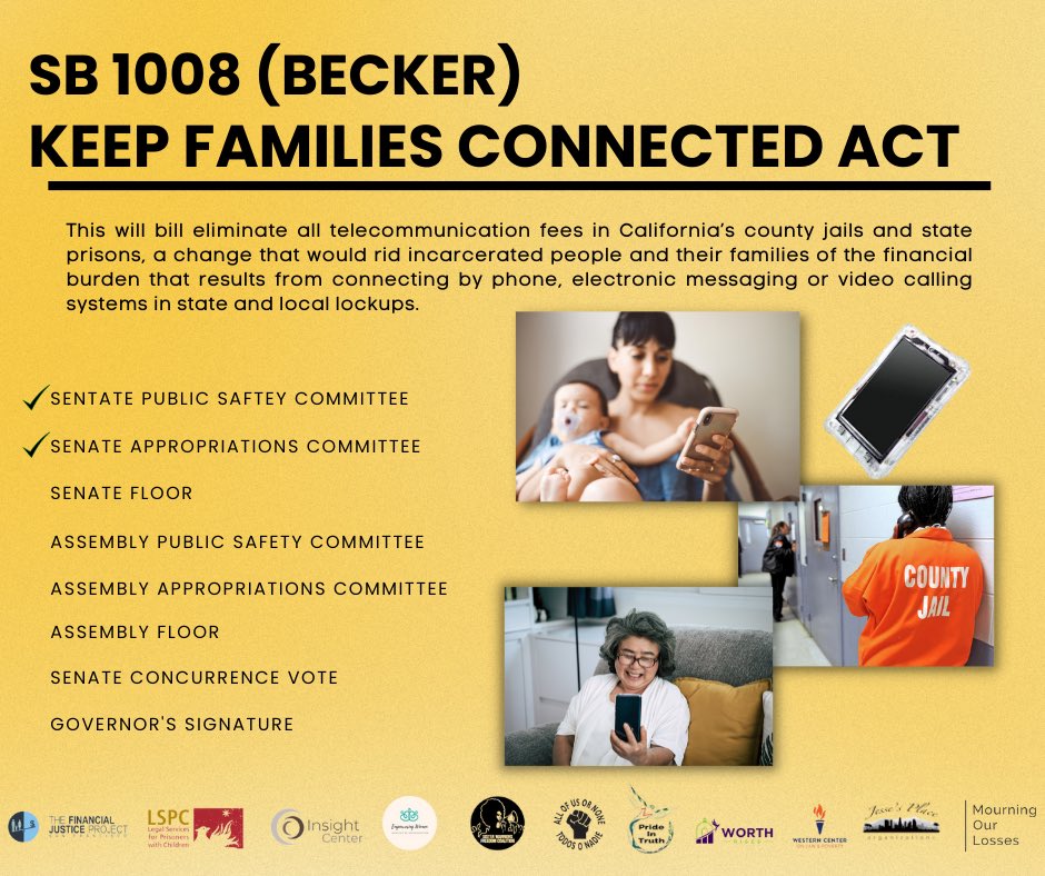 EmpoweringIi's tweet photo. SB1008 Keep Families Connected Act is on its way to the Senate Floor!

We’ve moved out of Appropriations!  Thank you all for your support!

Thank you @SenJoshBecker for standing up for families impacted by incarceration!  

#KeepFamiliesConnected https://t.co/d7DbeHjkD8