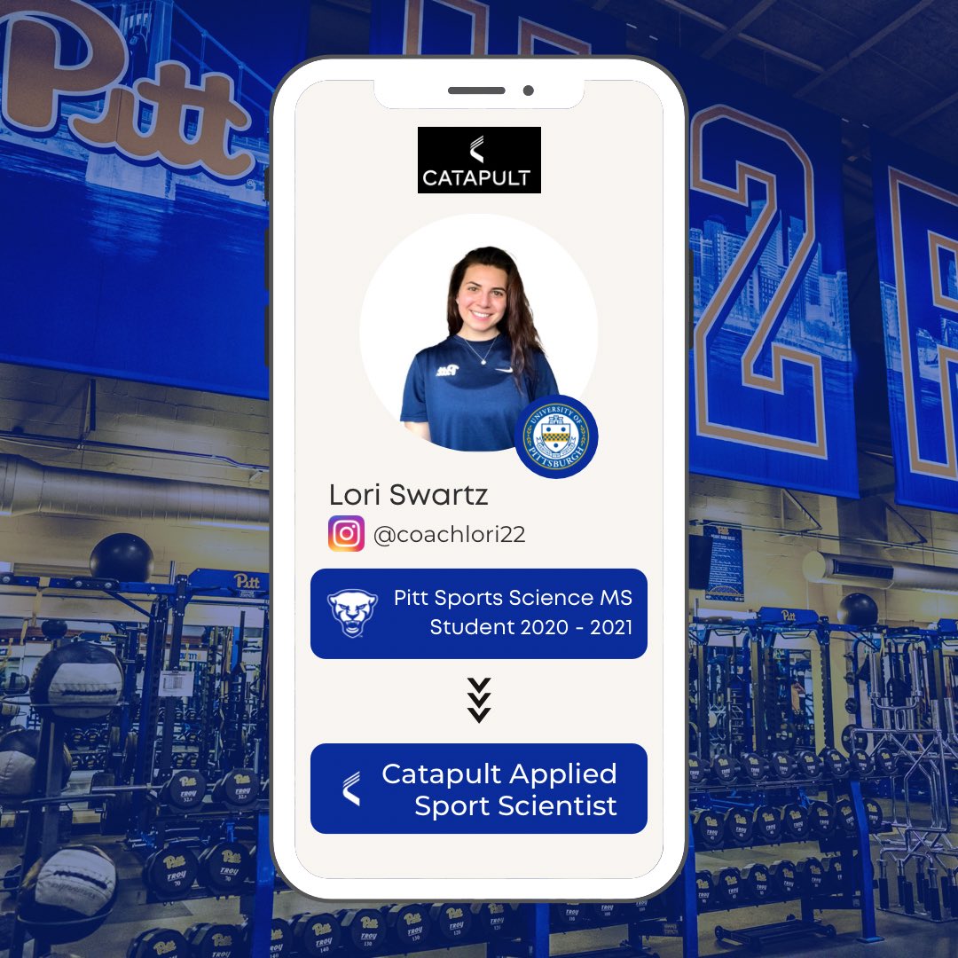 CoachStephMock's tweet photo. 𝐖𝐡𝐞𝐫𝐞 𝐚𝐫𝐞 𝐭𝐡𝐞𝐲 𝐧𝐨𝐰?

Extremely excited to see our Pitt Sports Science master’s students going off and doing big things! 

Just wanted to take the time to highlight Lori Swartz @PittSHRS alum and now applied sport scientist with @catapultsports #Pittisit https://t.co/JCalJG7dzx