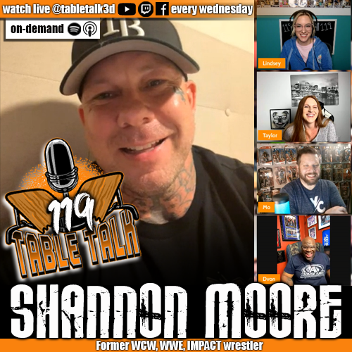 tabletalk3d's tweet photo. INTERVIEW: The Prince of Punk @TheShannonBrand opens up about being busier than ever, making 3 Count work, calling @TestifyDVon names, so much more!

On-demand @tabletalk3d on Apple/FB/Spotify/Twitch/YouTube

Co-hosted by @molightning @_lindsmartini https://t.co/jVwGSnHI8V