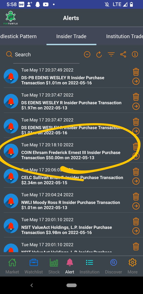 finturtles's tweet photo. Insider trading alert！
$COIN insider purchased $50M of shares on 5/13 and another $25M on 5/17！

Realtime insider trading data on Finturtle app. Free access：
https://t.co/vkygLq6Jli

$DS $CELC $NWLI $NSIT https://t.co/GsGeIq6fd6