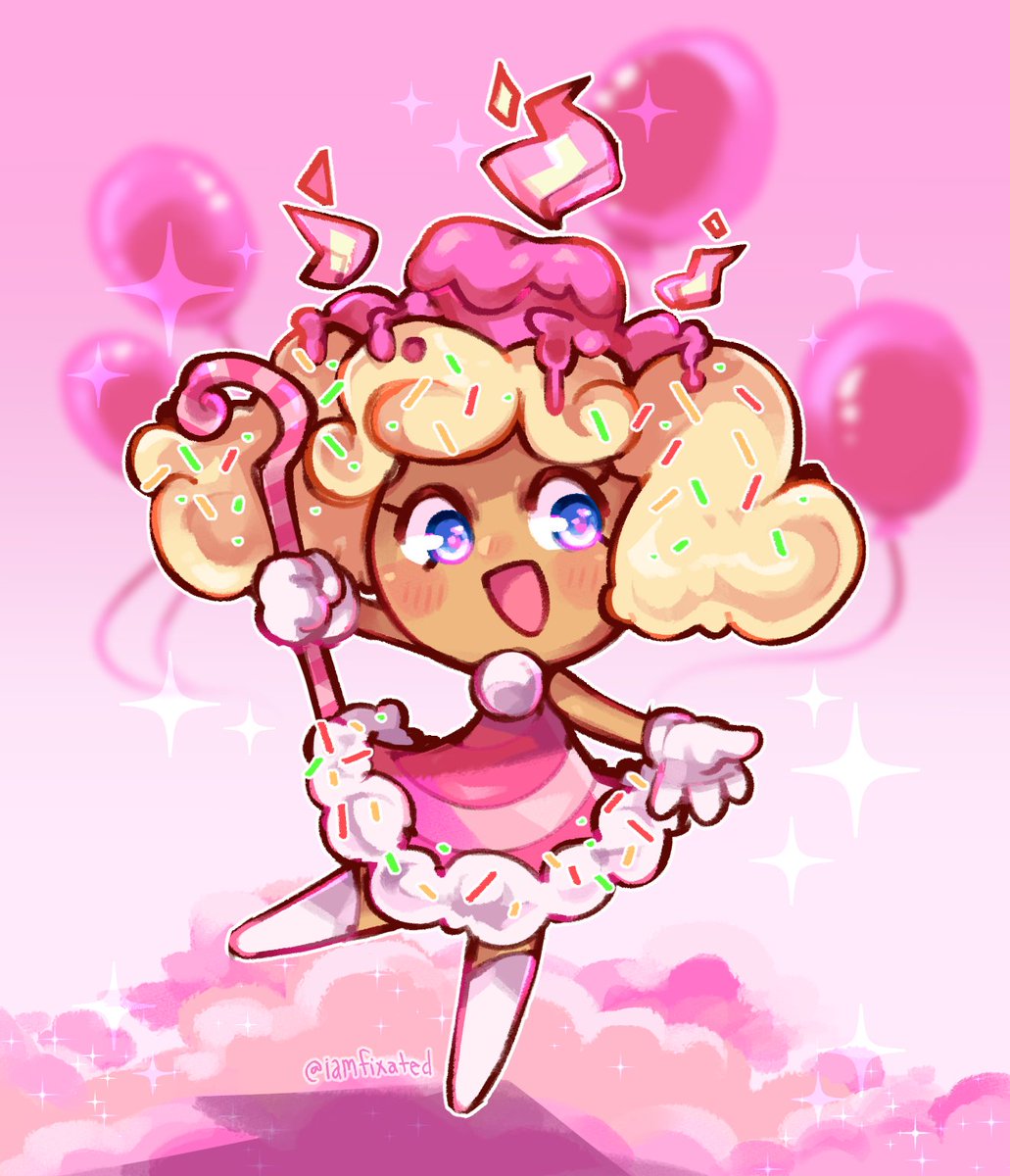 「birthday cake cookieee 🎂✨
#cookierun 」|i am fixated 👑✨ (0/4 completed)のイラスト