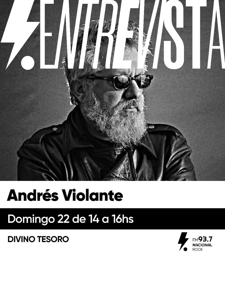 💣Este domingo en Divino Tesoro <a href="/pablomileo/">Pablo Mileo</a> recibe a <a href="/andresviolante/">andres violante</a>, fotógrafo en la escena del rock argentino de bandas y artistas impresionantes‼️

📻No te lo pierdas, domingo 22/5 de 14 a 16hs por <a href="/NacionalRock937/">Radio Nacional Rock FM 93.7</a>