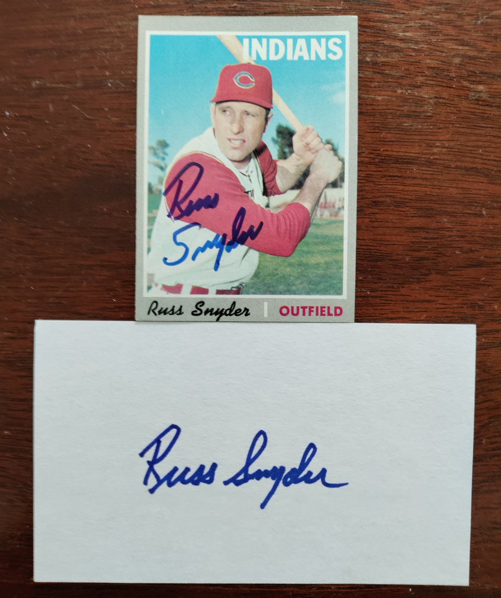 HeyMattPatt's tweet photo. First #70Topps Thursday #ttm return - Tribe OF Russ Snyder - #ttmsuccess #thehobby @oriolesrise @463doubleplay2 @WaxPack916 @20thBaseball @zmills40 @TTM_Todd @CardGuyTO @BravestarrCards @DFWGrapher @abescardcollec1 @PhdTide https://t.co/6zGXygpAg8
