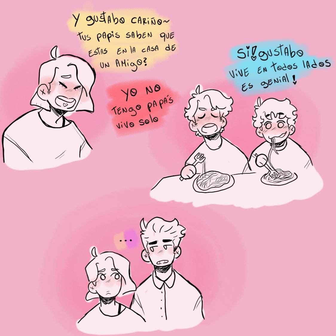 NOSEWN13's tweet photo. Contexto? No ninguno xdd solo quería dibujar una familia Perez no rota kskdkd sin proyecto XY, andres nunca se fue y son pues una familia piola 🤝  horacio y gustabo de igual manera se conocen y son amiguis 👉👈 podría decirse que es una au xd https://t.co/rKuNeioujL