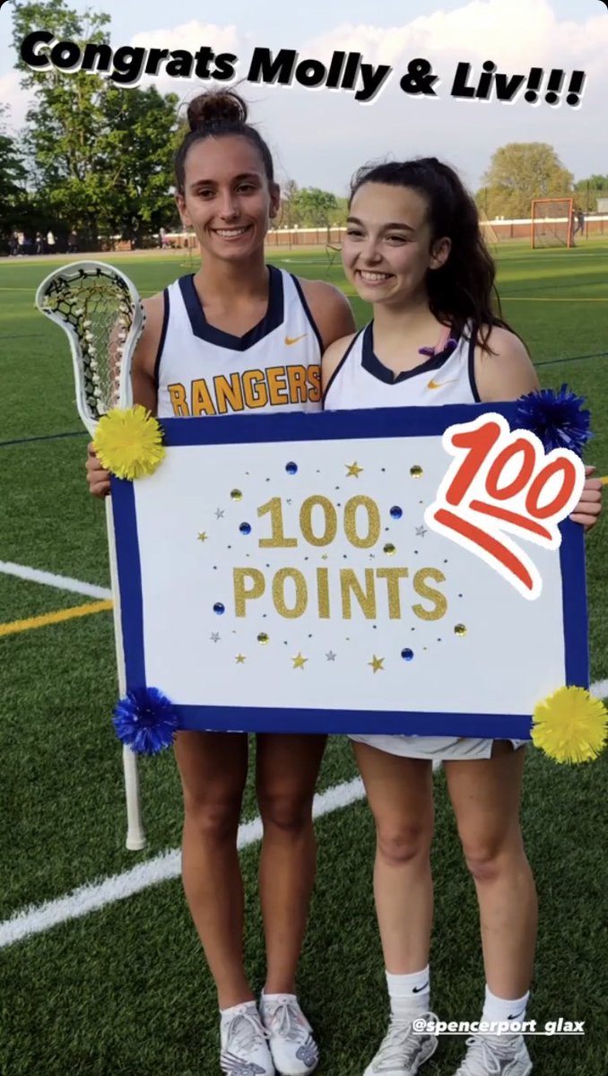 Spencerport Rangers (@ranger_sports) on Twitter photo Congrats Molly & Liv!! 💯
100 Points!!
<a href="/Ranger_GLax/">Spencerport GLax</a>
<a href="/SpencerportCSD/">Spencerport Schools</a>
<a href="/PrimetimeBall_/">Primetime585⭕️</a> Congrats Molly & Liv!! 💯
100 Points!!
<a href="/Ranger_GLax/">Spencerport GLax</a>
<a href="/SpencerportCSD/">Spencerport Schools</a>
<a href="/PrimetimeBall_/">Primetime585⭕️</a>