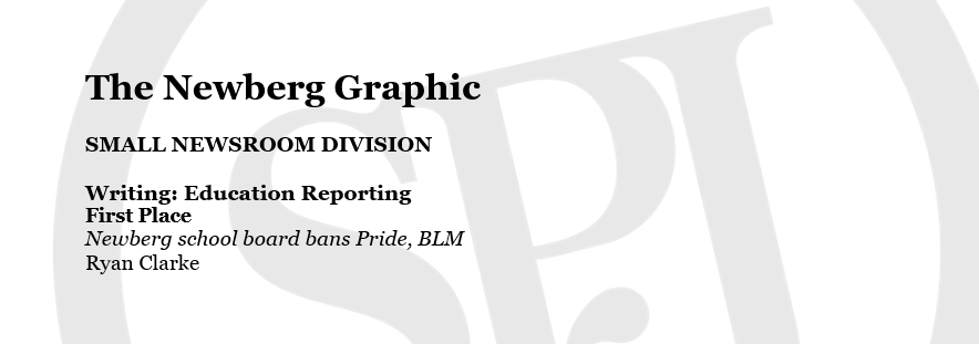 Congratulations, The Newberg Graphic and Ryan Clarke!