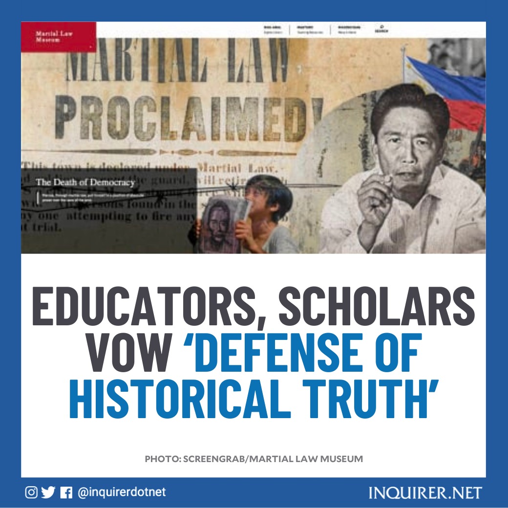 inquirerdotnet's tweet photo. More than 1,000 scholars and educators based in the Philippines and abroad have issued an online manifesto calling for the defense of historical truth and academic freedom. 

READ: https://t.co/dOtILlONwB https://t.co/jzaPCoNcPV
