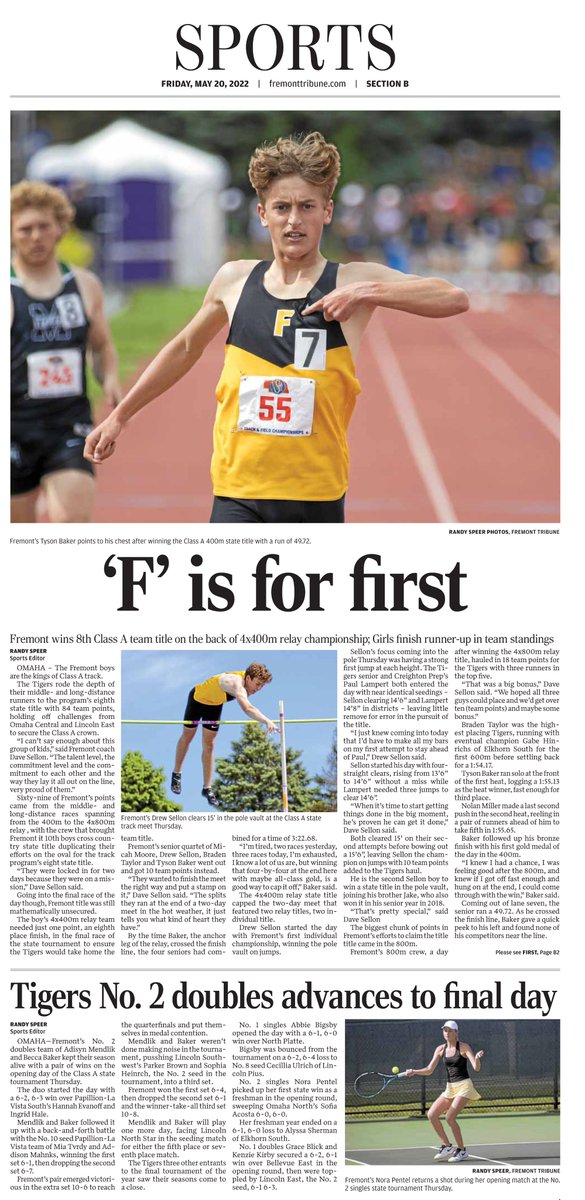 Tomorrow's front of the sports section, make sure to grab a copy.