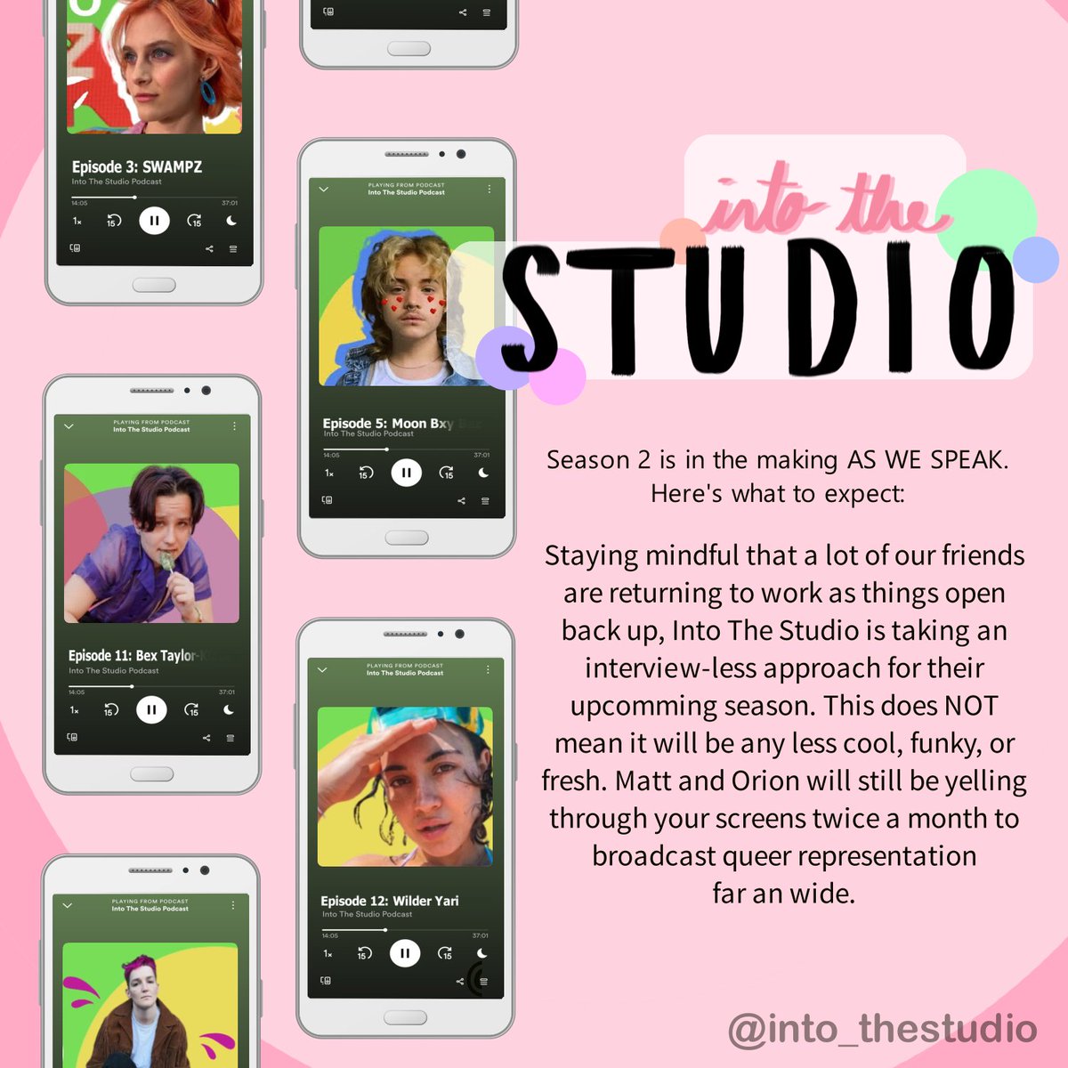 Now is as good a time as any to rewatch the last season of Into The Studio! Catch up all of our guest interviews andmeet us back here when S2 EP1 drops!

#podcast #podcasting #podcastinglife #newseason #nextseason #queer #lgbtq #queerpodcast #queercreators #queerrepresentation