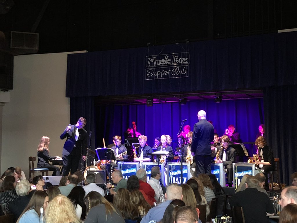 BurringtonMr's tweet photo. Tonight the Hudson High School Jazz Ensembles got to play out in Cleveland at the @MusicBoxSC opening for HHS Jazz II alum @oliviavangoor …what a night! All the musicians killed it and Olivia was amazing. #proud #hudband #jazzensembles #jazzII #livemusic #jazz #wow https://t.co/pNoKry2h5r