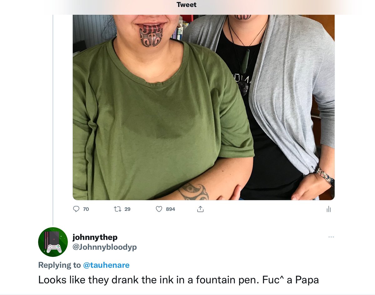 tauhenare's tweet image. See this sort of #Racism. Find this prick, out him, and make sure you tell the world that Aotearoa/NZ is as @TaikaWaititi says, #RacistAF!