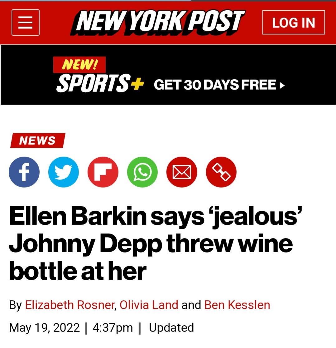 NancyGi57124827's tweet image. THIS is why the U.S. news is a joke. @nypost  
I Watched the #JohnnyDepptrial &amp;amp; u obviously didn&apos;t!  JD did NOT throw a bottle AT her!  She even corrected &amp;amp; said he &quot;tossed&quot; a bottle.    #FixYourContent #nypost #falsenews #JusticeForJohnnyDepp #