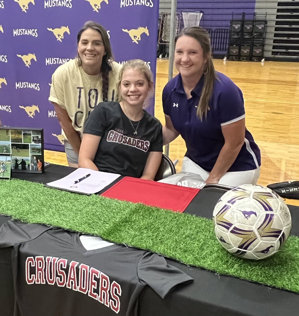 MFHSGirlsSoccer's tweet photo. SO PROUD of our girl Reese!!
You get the job done in the classroom and on the field. You have helped us build this program with your sweet personality and positive leadership. Can’t wait to see you compete at the next level. 💛⚽️💜 #MustangsForever#AcademicAllState#CollegeAthlete https://t.co/0kZWXJdAqW