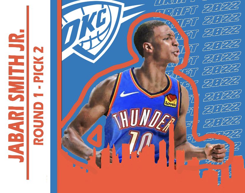 SoonersHype's tweet photo. As an OKC Thunder fine I had to make this jersey swap happen just to see how sick Jabari is gonna look once he is drafted by OKC. In Jabari we trust 🙏#ThunderUp #OklahomaCity #OU #BoomerSooner #NBA #2022NBADraft @okcthunder https://t.co/LWeUSDTBwG