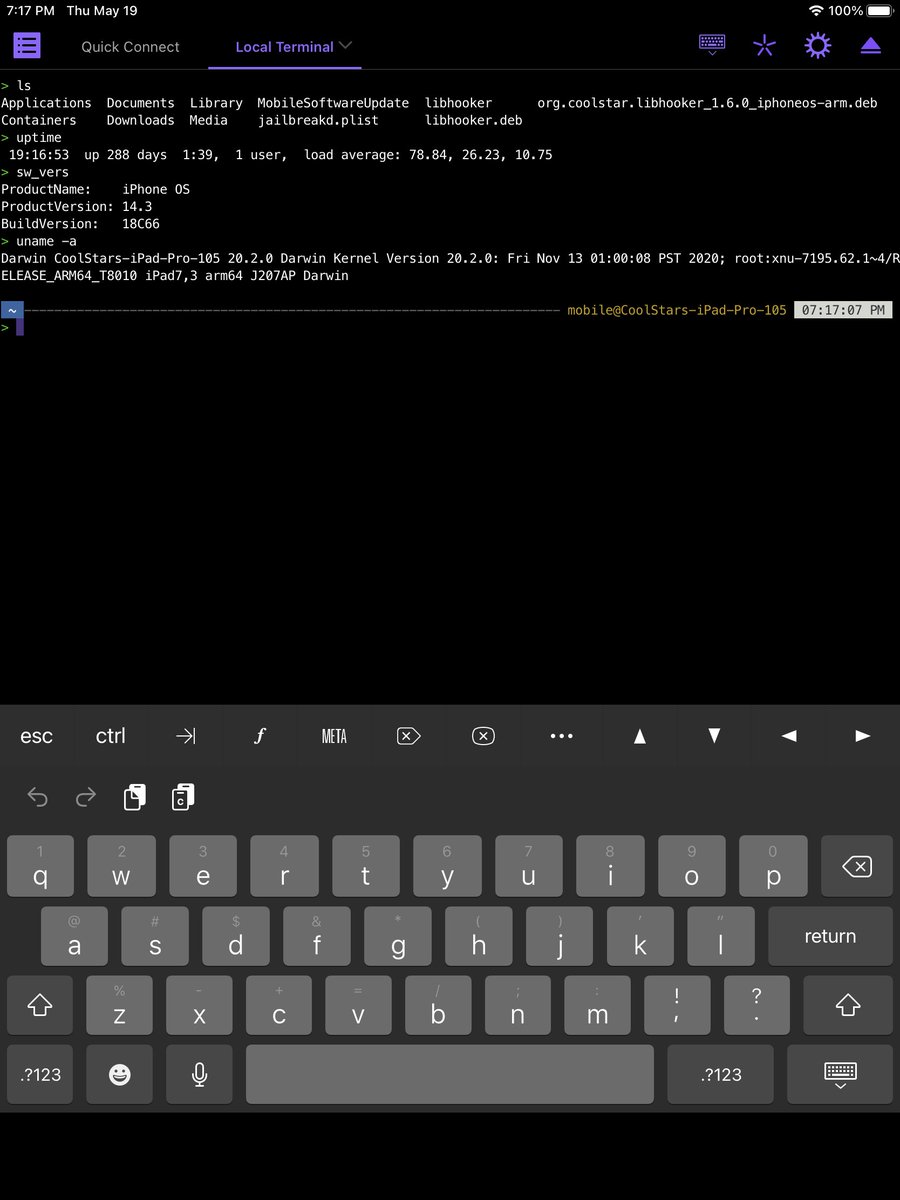 Taurine still running after 288 days on this iPad lol

it's been so long the OS's rotation detection is busted but Taurine still running
