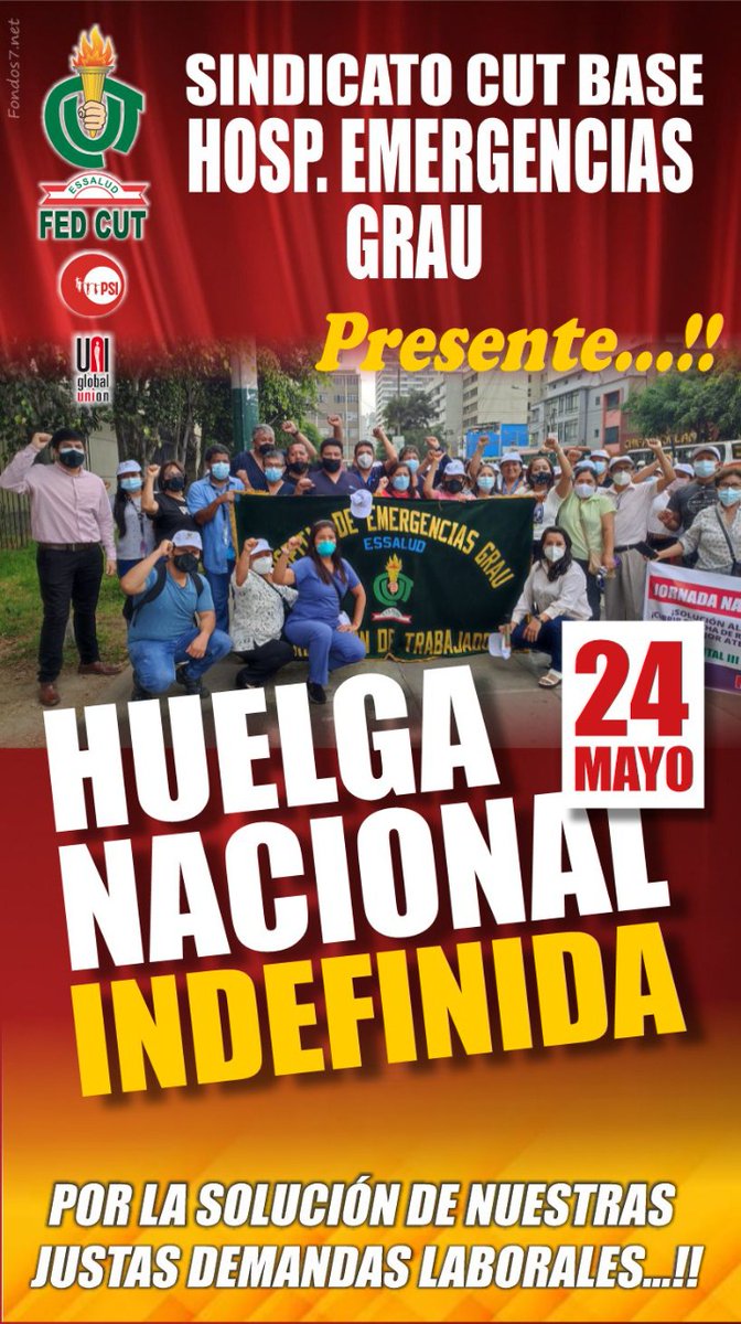 CUTGRAU's tweet photo. Hoy más que nunca debemos estar en la lucha, HOSPITAL III EMERGENCIAS GRAU PRESENTE!!!🫵 https://t.co/gCnNwyiFGs