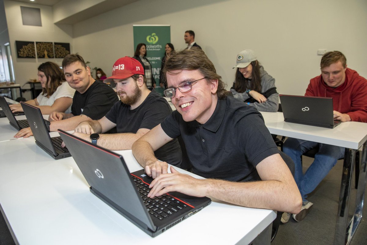OmniaInclusive's tweet photo. In #Albury, we launched our first Omnia Fresh Food Skills Development Studio to complement our mini-@Woolworths training supermarket! Huge thanks to @FujitsuAU for providing laptops &amp; @CiscoANZ, a #Cisco Webex Board to enable our participants to further enhance their skills. https://t.co/CS7Q5lUpPm
