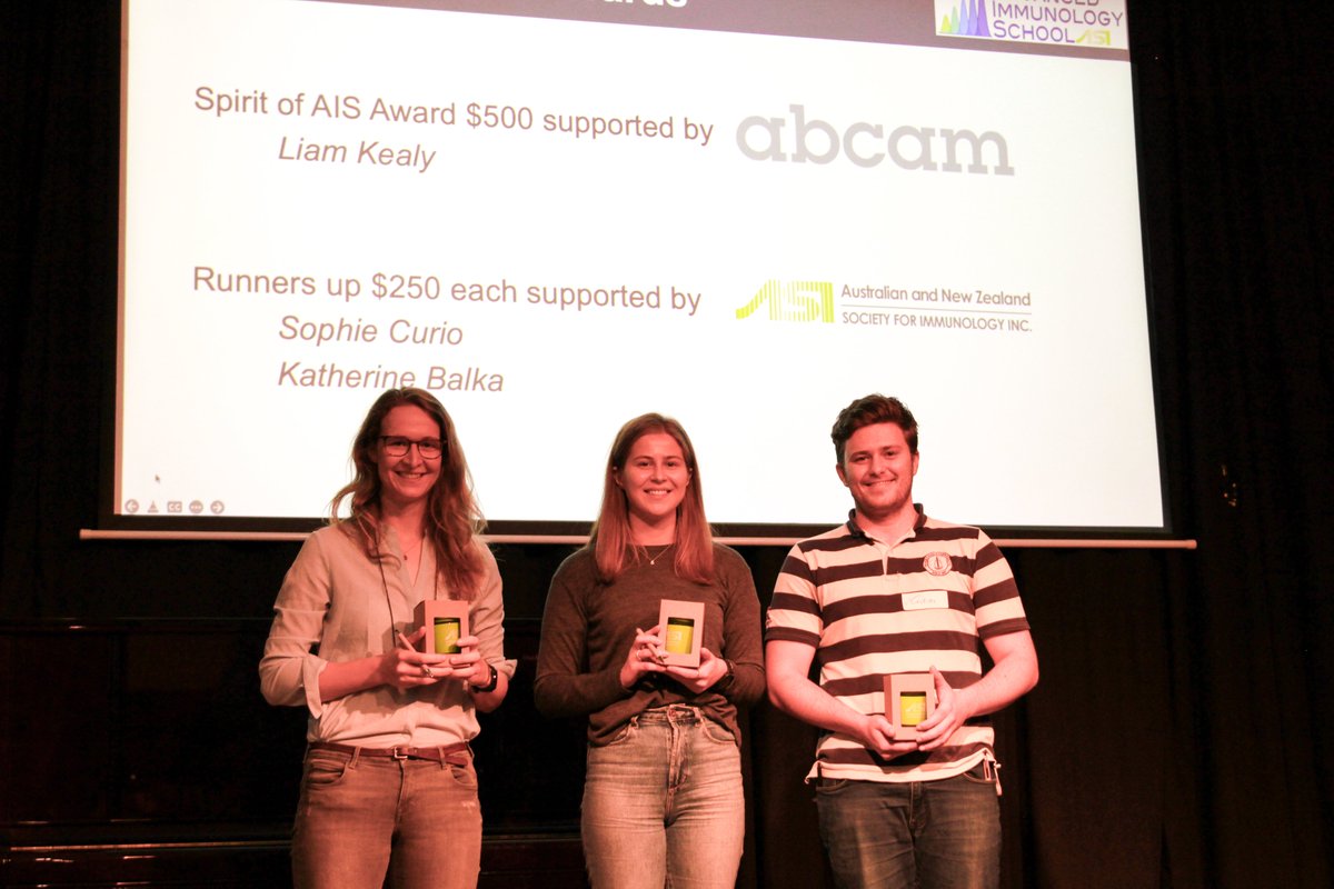 Sophie Curio (@sophiecurio) on Twitter photo Thank you <a href="/ASImmunology/">Australian and New Zealand Society for Immunology</a> and <a href="/abcam/">Abcam</a> for awarding me the "Spirit of AIS Award" 😀 congratulations also to <a href="/katebalka/">Kate Balka</a> & Liam! #ASIAdvImmSchool Thank you <a href="/ASImmunology/">Australian and New Zealand Society for Immunology</a> and <a href="/abcam/">Abcam</a> for awarding me the "Spirit of AIS Award" 😀 congratulations also to <a href="/katebalka/">Kate Balka</a> & Liam! #ASIAdvImmSchool