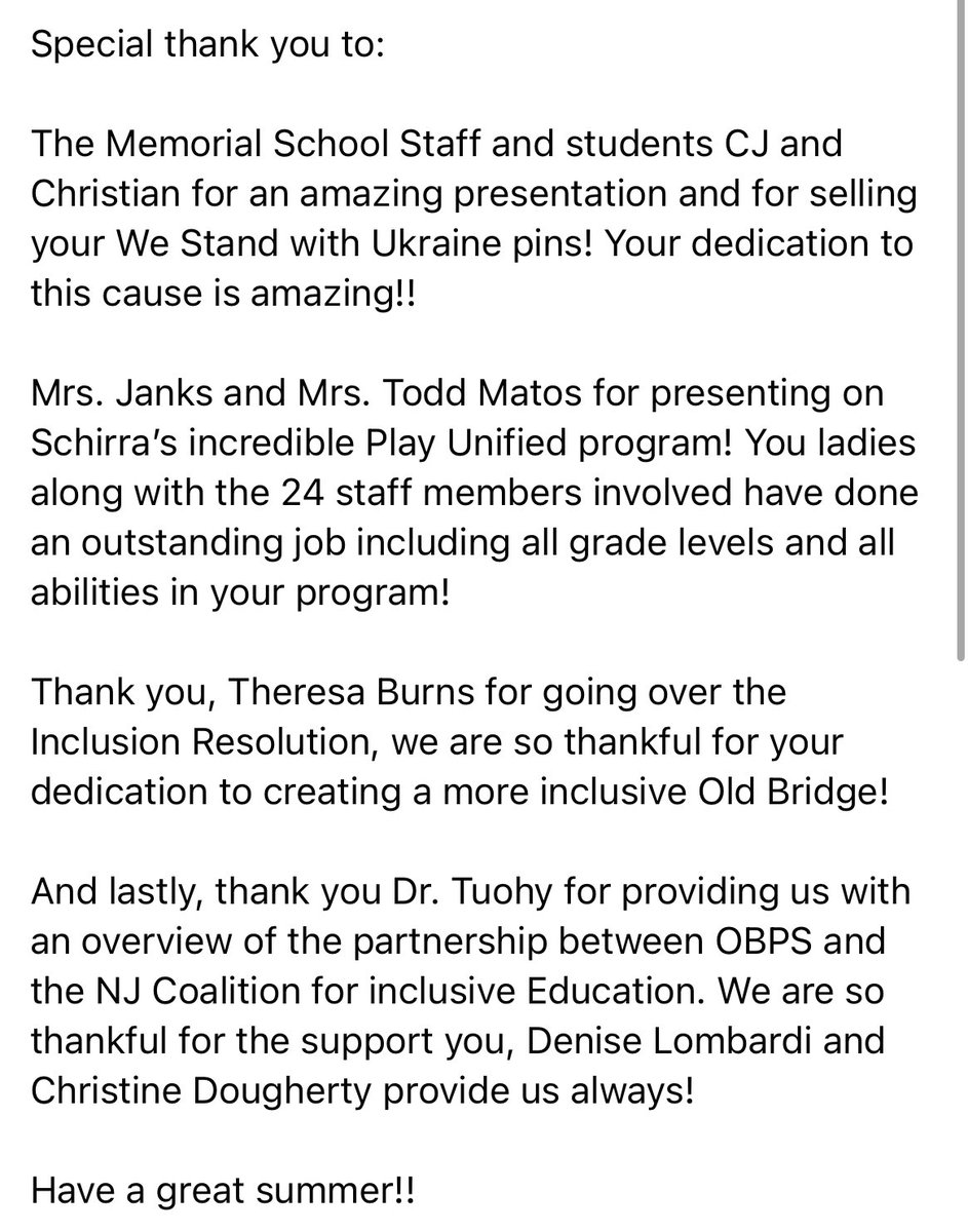 Great SEPTA meeting tonight! Thank you to all who support us through out the year and for all that came out tonight! <a href="/OBPS_DOSS/">James Tuohy, Ed.D.</a> <a href="/OBLombardi/">Denise Lombardi</a> <a href="/OB_Dougherty/">Christine Dougherty</a> <a href="/jhaganjm/">JMcGuinn-Smee</a> <a href="/Mrs_KDesiderio/">Mrs. Desiderio</a> <a href="/tiredmommie02/">theresa burns</a> <a href="/MrsToddMatos/">Mrs. Todd-Matos</a> <a href="/AJanksArtRoom/">ajanks</a> <a href="/Mr_Bill_OB/">Mr. Bill</a> <a href="/OldBridgeTPS/">The Bridge</a> @OBSupCittadino