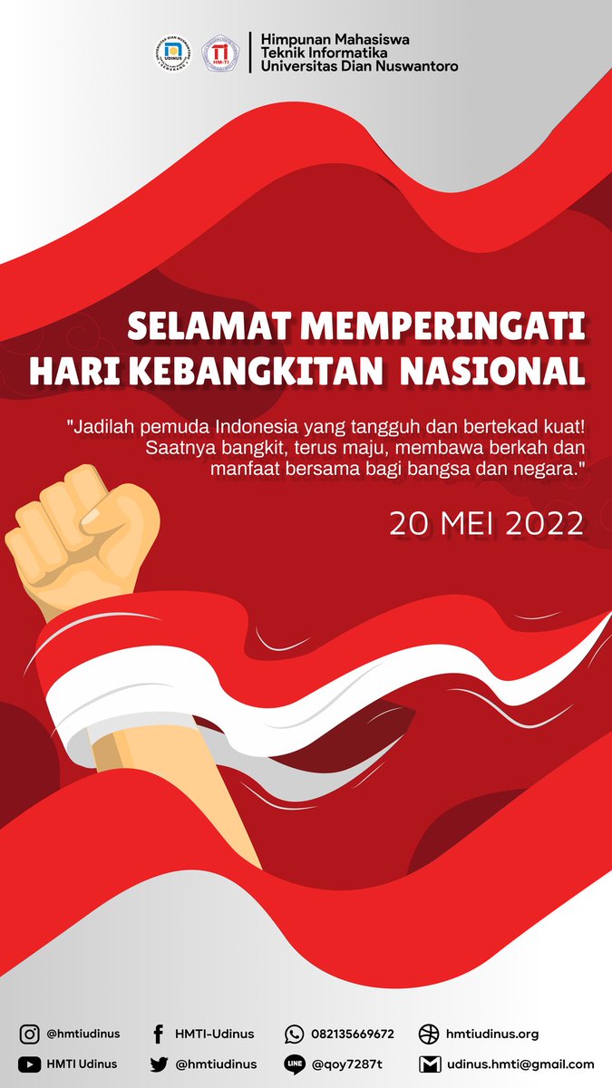 Kami Keluarga Besar Himpunan Mahasiswa Teknik Informatika mengucapkan Selamat Memperingati Hari Kebangkitan Nasional ✨

"Jadilah pemuda Indonesia yang tangguh dan bertekad kuat! Saatnya bangkit, terus maju, membawa berkah dan manfaat bersama bagi bangsa dan negara."