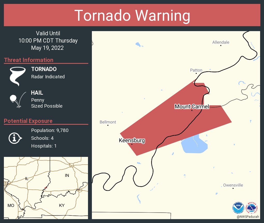 NWS Tornado on Twitter "Tornado Warning including Mount Carmel IL and Keensburg IL until 1000