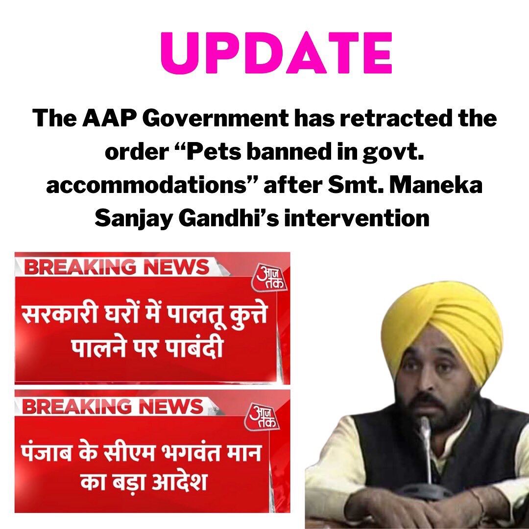 for_bhandara's tweet photo. @pfaindia @BhagwantMann @ArvindKejriwal @msisodia @narendramodi Keeping pets is a democratic right. How dare the CM @BhagwantMann Ban Pets? How dare the CM bully the bureaucrats on what they should keep in their houses. https://t.co/AULbZZxf2I
