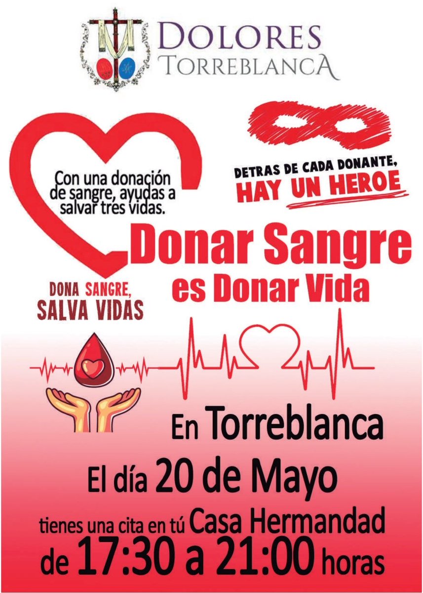 HdadlosDolores's tweet photo. CARIDAD | Donación de Sangre

Llegó el día, hoy tenemos una nueva cita con la VIDA

De 17:30 a 21:00 horas puedes DONAR SANGRE en nuestra Casa-Hdad.

@donantessevilla https://t.co/YUvt1oD7NL