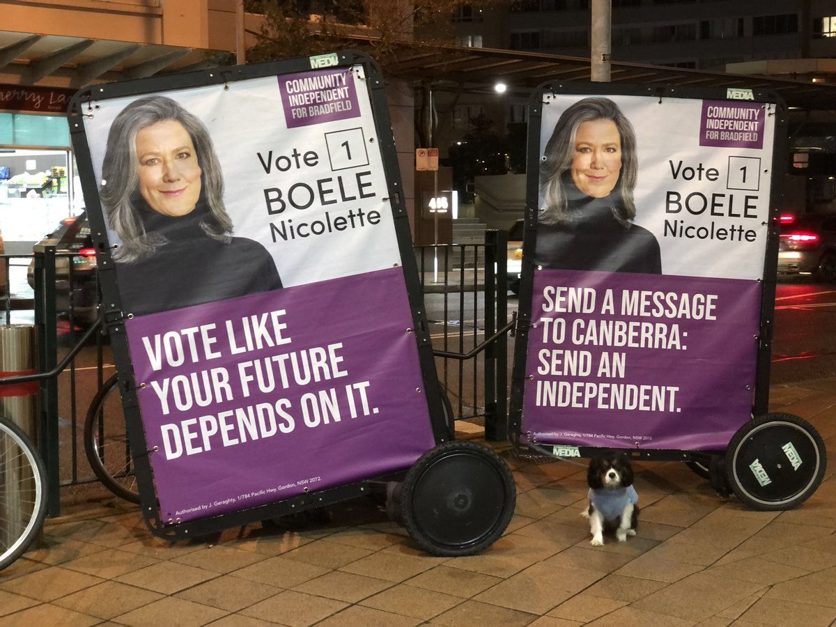 The @Nicolette_Boele bikes are out in Chatswood for one last push before Election Day.

@VoicesBradfield #BradfieldVotes #HappyChatty #ChatswoodInterchange #CultureBites #AusVotes22 #IndependentsDay