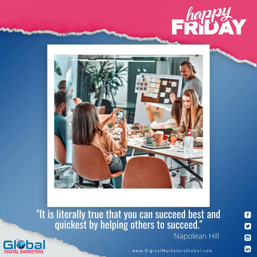 GlobalDigital14's tweet photo. "It is literally true that you can succeed best and quickest by helping others to succeed."
Napolean Hill
Happy Friday⠀⠀⠀⠀⠀⠀⠀⠀⠀

#friday #weekend #love #fridayvibes #tgif https://t.co/Odtvj0JgKz