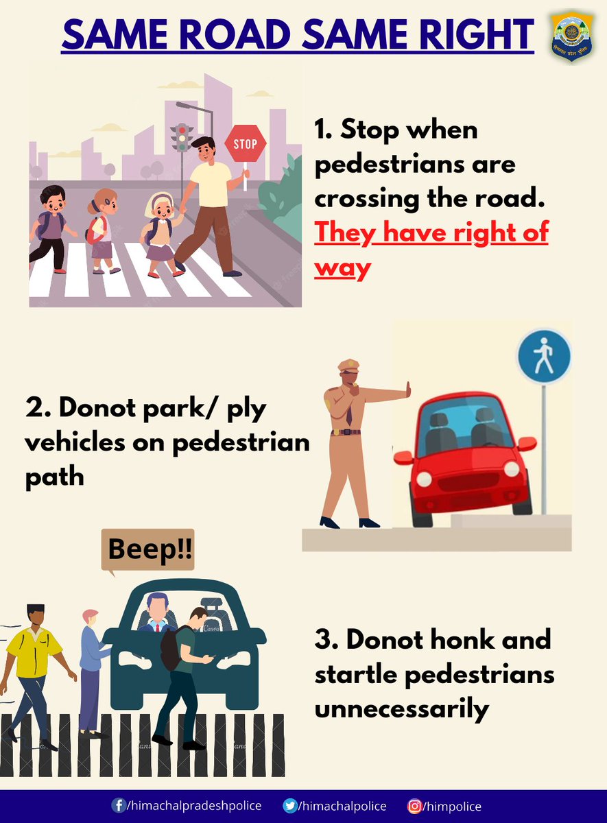 himachalpolice's tweet photo. #Pedestrians #SameRoad #SameRight
#TrafficPolice #Parking #HPPolice https://t.co/Cu1PqgFQuz
