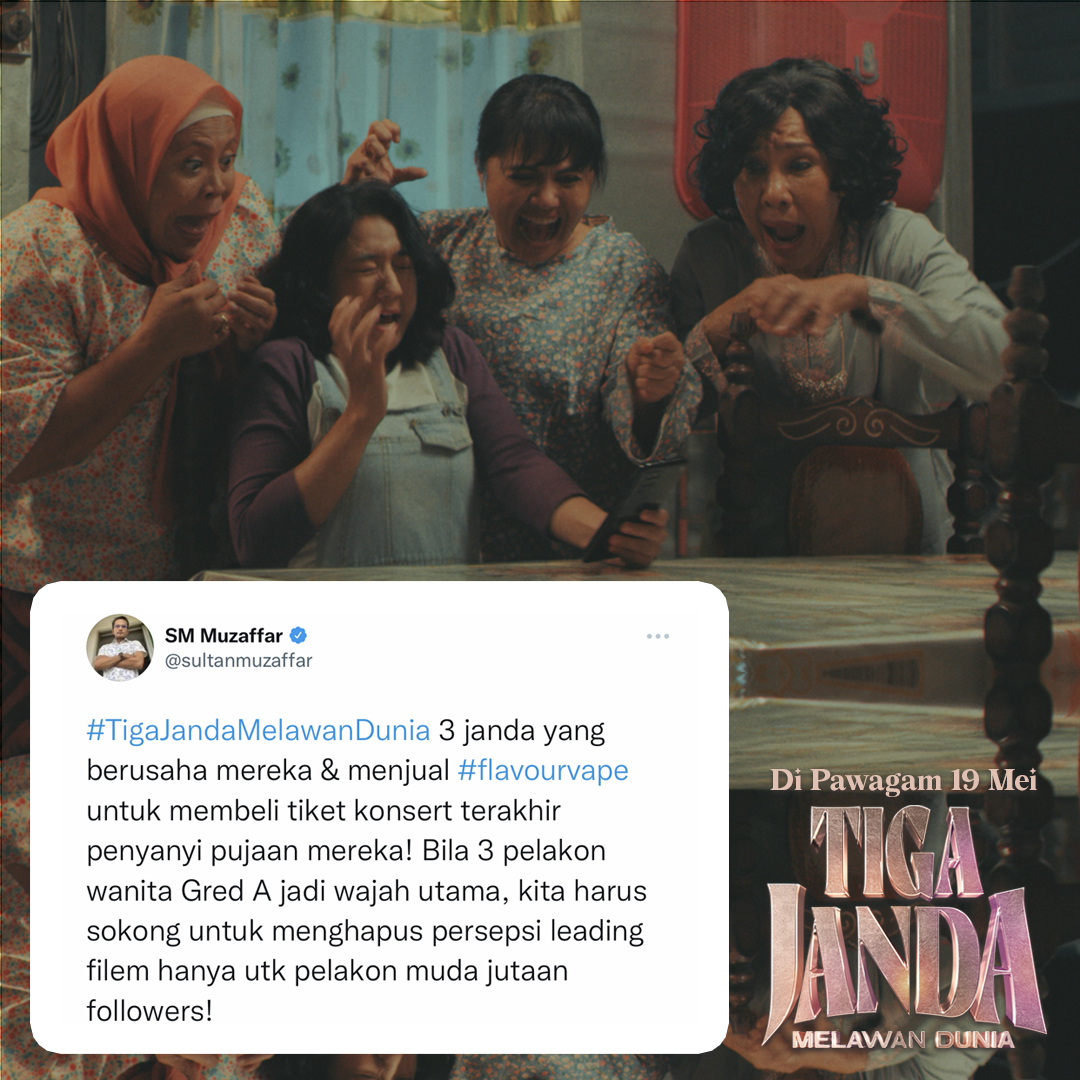 GSC_Movies's tweet photo. Min terharu.. Tengok la banyak sangat review positif dari penonton #TigaJandaMelawanDunia 🥹♥️

Malam minggu ni bos jom beli tiket cepat!

@CeddyOrNot @sharifahamani @sultanmuzaffar  #KhatijahTan #RajaAzura #NormanHakim #GSCMovies #komedi https://t.co/Vpuu13I9E3