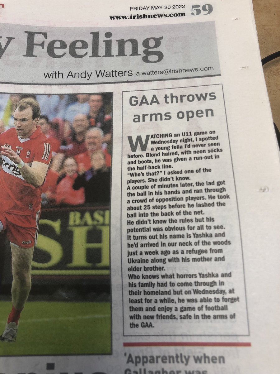 mckeeverpaul73's tweet photo. What the #GAA is all about, summed up in a few small column inches.. ⁦@andyirishnews⁩ ⁦@irishnewssport⁩ https://t.co/tnFAQblgmt