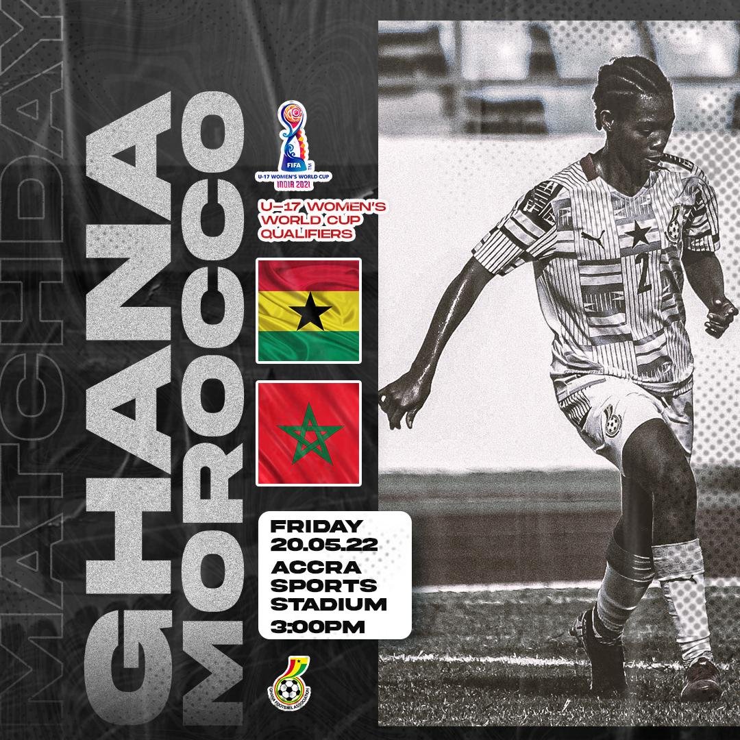 AsafoObed's tweet photo. Road to India!!!
FIFA U17 Women's World Cup Qualifier 

Ghana vs Morocco 
⏱ 3pm
🏟 Accra Sports Stadium 

#OASportsUpdate 
#India2022 https://t.co/eir9e7tnVd