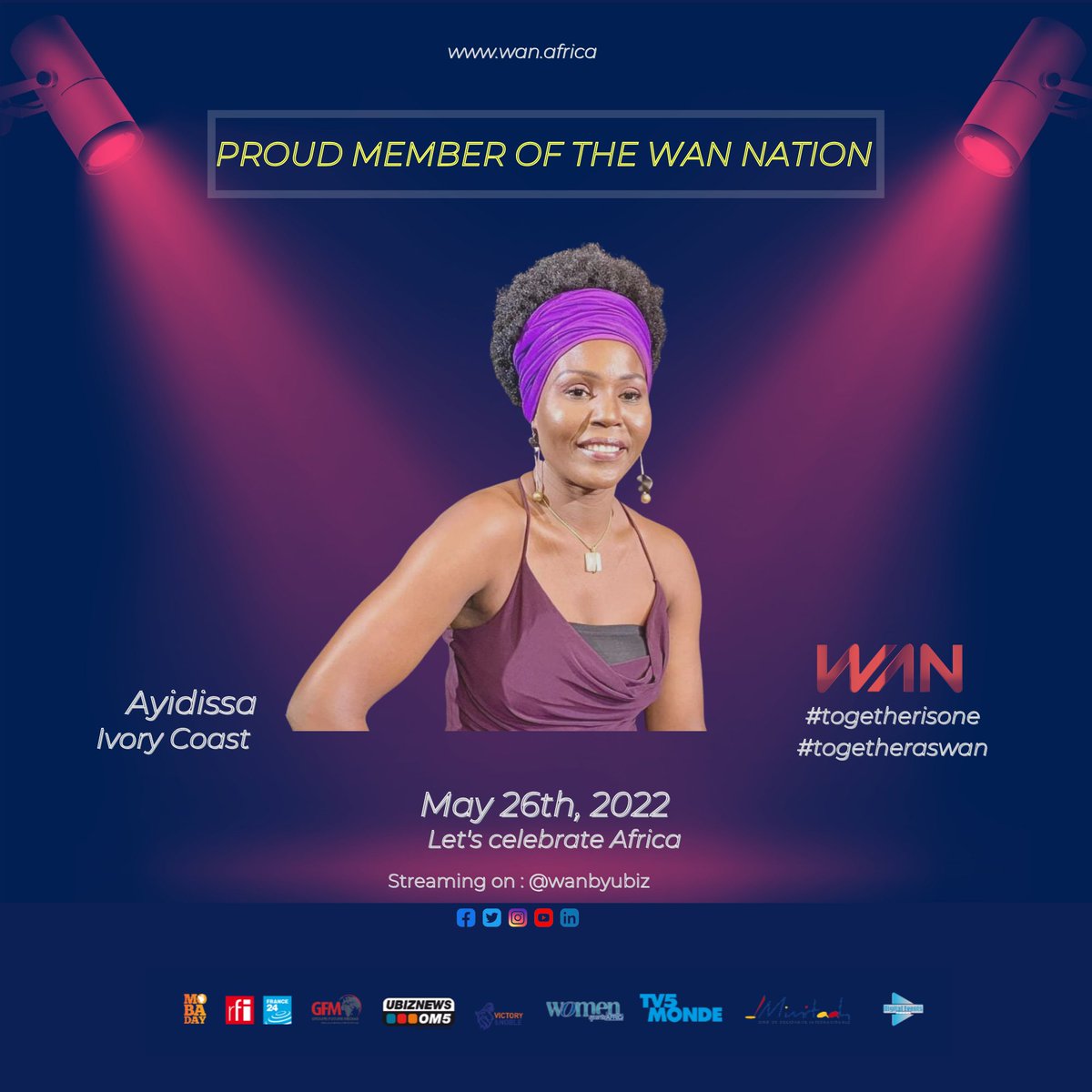 WANbyUbiz's tweet photo. Let's join Cheick Tidiane Seck, Annie Flore Batchiellilys, Simhotep-Ankh and Ayidissa for the WAN SHOW 2022 on May, 26th.
Be there ✌🏾✌️

#iamwan #togetherisone #togetheraswan #africa #diaspora #digitalevent #roundtables #sports #education #virtualconcert #tribute https://t.co/hQo8glZYia