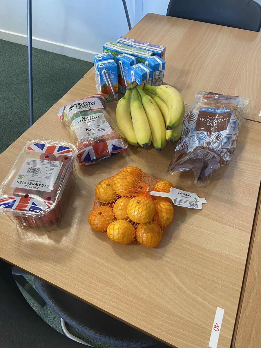 CglenEnglish's tweet photo. Excited to host the first Calderglen Care Day. But first - breakfast! #ThePromise @whocaresscot 
🍌 🍊 🧃 https://t.co/HE1TILtffj